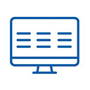 Icon of a desktop screen with displaying several lines