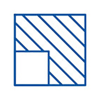 Icon of square with blue lines