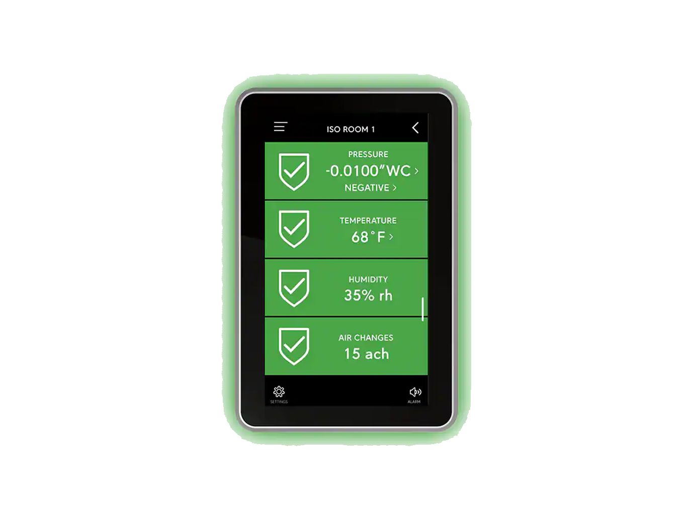 A mobile phone displaying temperature settings